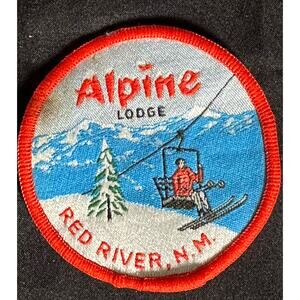 Alpine Lodge Red River New Mexico Ski Lift Resort Patch Vintage 3" Round